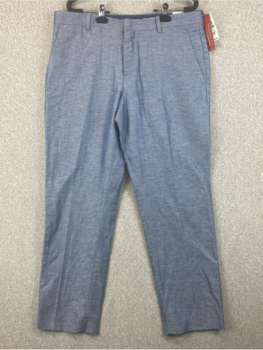 Perry Ellis portfolio pants 34x30 Travel Luxe Linen Blend Ocean Blue Office